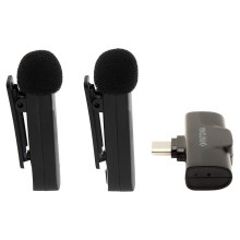 PATONA - SET 2x Drahtloses Mikrofon mit einem Clip für Smartphones USB-C 5V