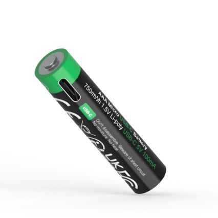 PATONA - SET 4x Akku AAA/LR03 Li-Pol 500mAh 1,5V mit USB-C Aufladung