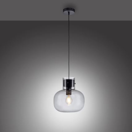 Paul Neuhaus 2003-25 - Hängeleuchte SHITAKE 1xE27/10W/230V d 25 cm Rauch-