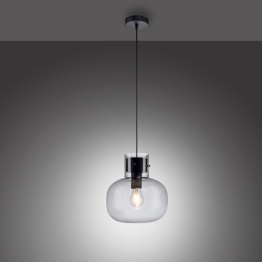 Paul Neuhaus 2003-25 - Hängeleuchte SHITAKE 1xE27/10W/230V d 25 cm Rauch-