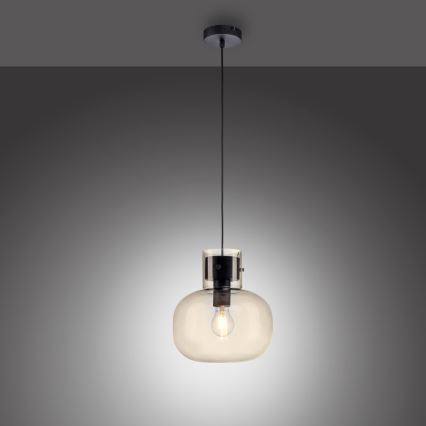 Paul Neuhaus 2003-27 - Hängeleuchte SHITAKE 1xE27/10W/230V d 25 cm Rauch-