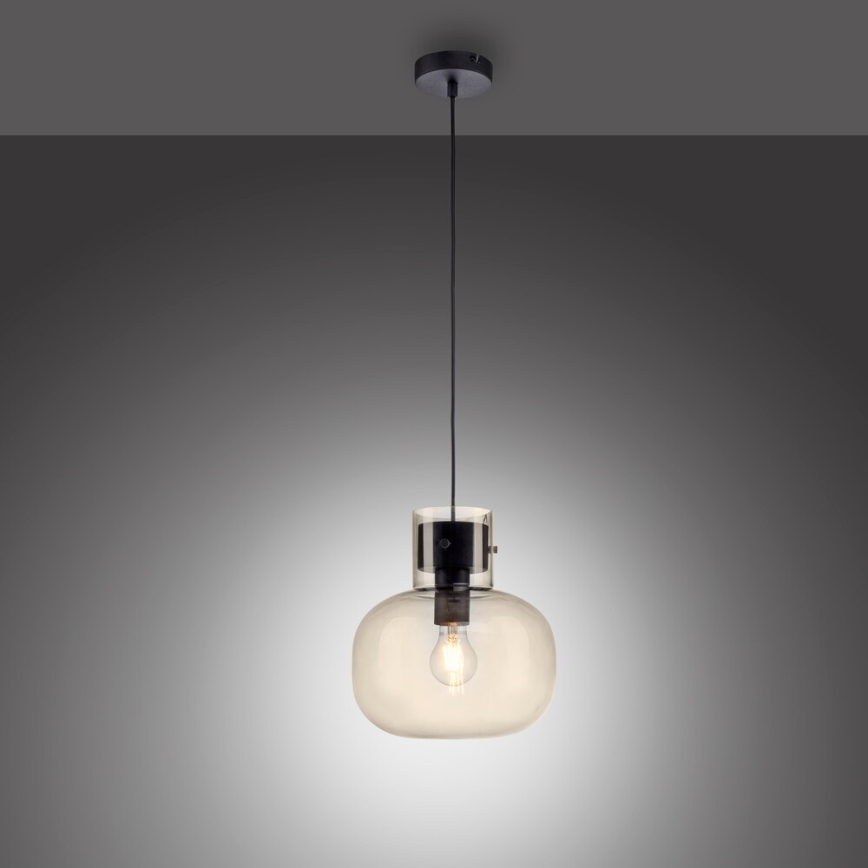Paul Neuhaus 2003-27 - Hängeleuchte SHITAKE 1xE27/10W/230V d 25 cm Rauch-