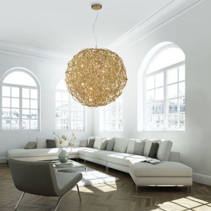 Paul Neuhaus 2019-12 - Pendelleuchte SAREA an Kabel, 15xG9/40W/230V, goldfarben