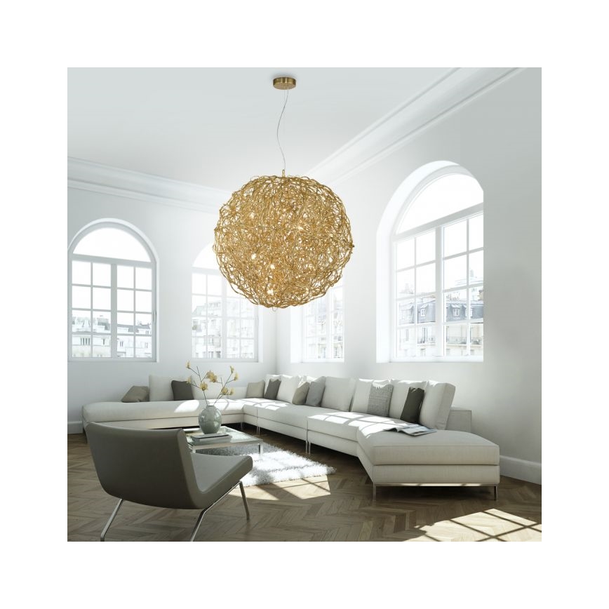 Paul Neuhaus 2019-12 - Pendelleuchte SAREA an Kabel, 15xG9/40W/230V, goldfarben