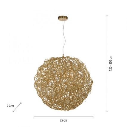 Paul Neuhaus 2019-12 - Pendelleuchte SAREA an Kabel, 15xG9/40W/230V, goldfarben