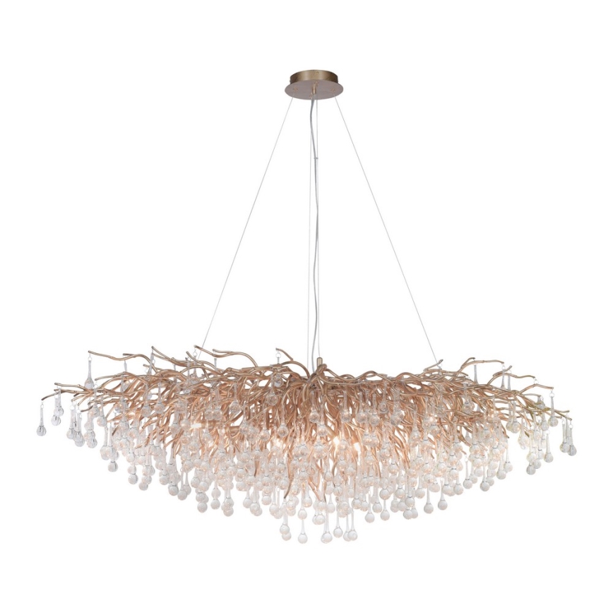 Paul Neuhaus 2031-11 - Kronleuchter an Aufhängung ICICLE 15xG9/40W/230V 75x150 cm Messing