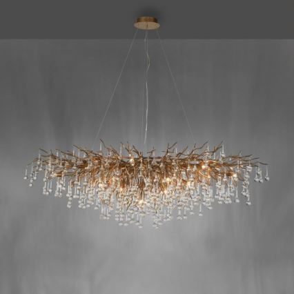 Paul Neuhaus 2031-11 - Kronleuchter an Aufhängung ICICLE 15xG9/40W/230V 75x150 cm Messing
