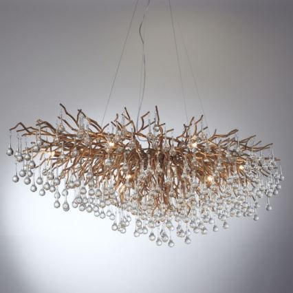 Paul Neuhaus 2031-11 - Kronleuchter an Aufhängung ICICLE 15xG9/40W/230V 75x150 cm Messing
