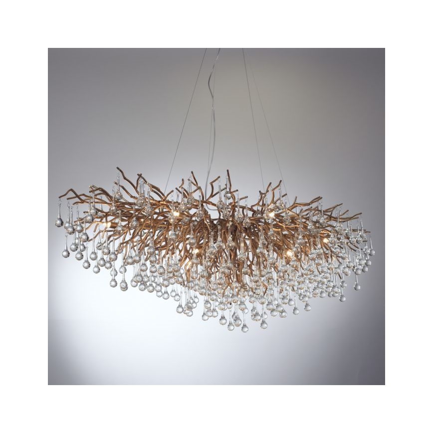 Paul Neuhaus 2031-11 - Kronleuchter an Aufhängung ICICLE 15xG9/40W/230V 75x150 cm Messing