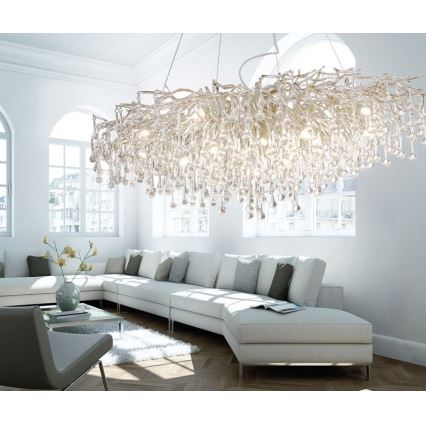 Paul Neuhaus 2031-55 - Kronleuchter an Aufhängung ICICLE 15xG9/40W/230V 75x150 cm glänzendes Chrom