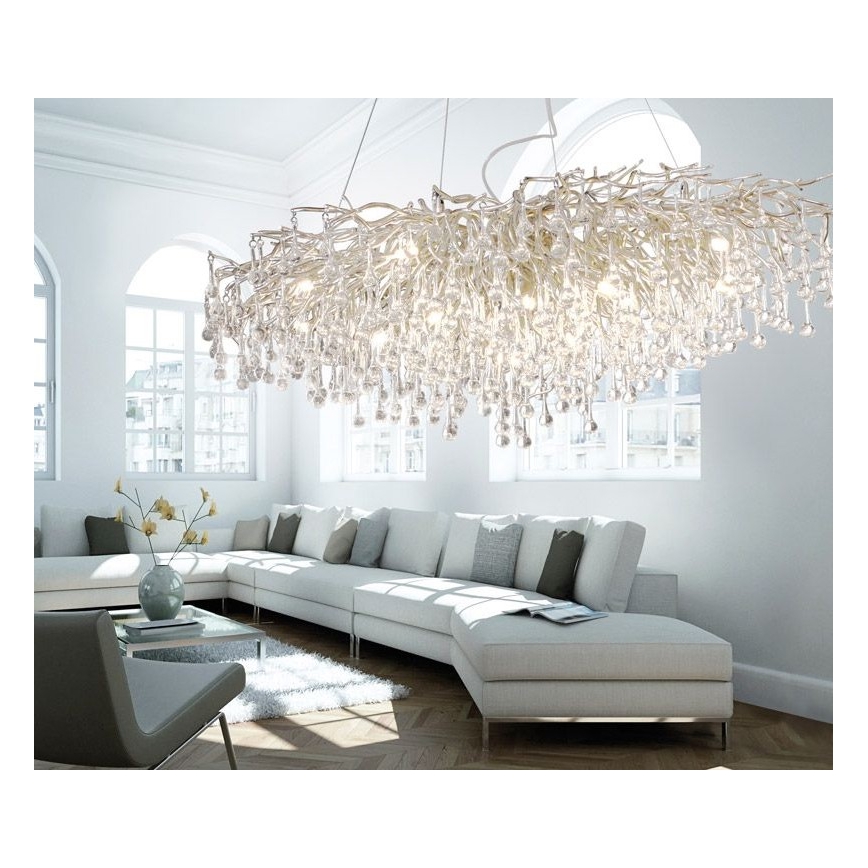 Paul Neuhaus 2031-55 - Kronleuchter an Aufhängung ICICLE 15xG9/40W/230V 75x150 cm glänzendes Chrom