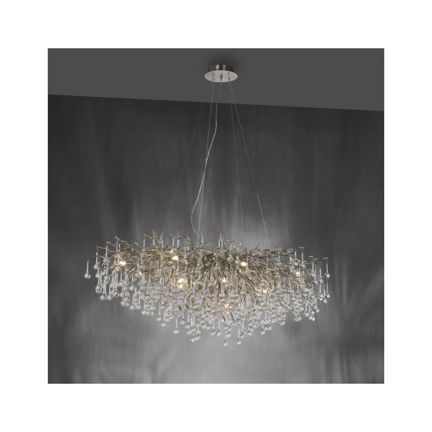 Paul Neuhaus 2031-55 - Kronleuchter an Aufhängung ICICLE 15xG9/40W/230V 75x150 cm glänzendes Chrom