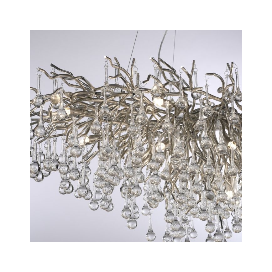 Paul Neuhaus 2031-55 - Kronleuchter an Aufhängung ICICLE 15xG9/40W/230V 75x150 cm glänzendes Chrom