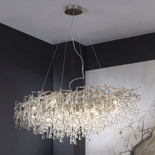 Paul Neuhaus 2031-55 - Kronleuchter an Aufhängung ICICLE 15xG9/40W/230V 75x150 cm glänzendes Chrom
