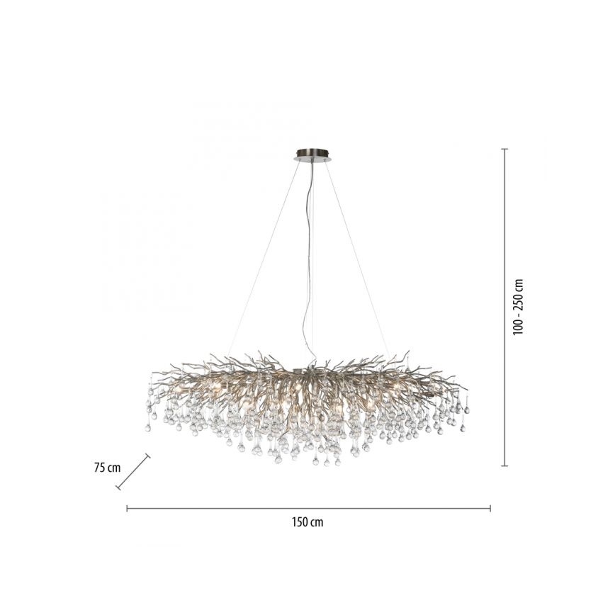 Paul Neuhaus 2031-55 - Kronleuchter an Schnur ICICLE 15xG9/40W/230V