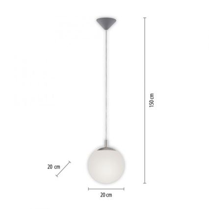 Paul Neuhaus 2072-55 - Hängeleuchte BOLO 1xE27/60W/230V d 20 cm