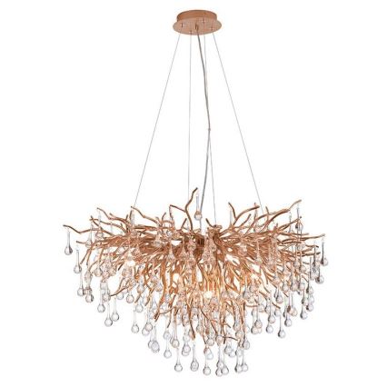 Paul Neuhaus 2192-11 - Kronleuchter an Aufhängung ICICLE 10xG9/40W/230V 50x100 cm Messing