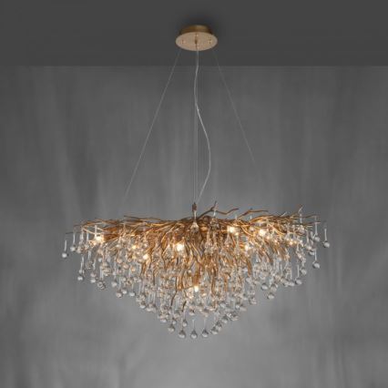 Paul Neuhaus 2192-11 - Kronleuchter an Aufhängung ICICLE 10xG9/40W/230V 50x100 cm Messing