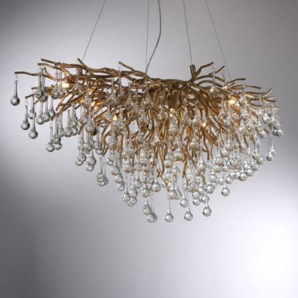 Paul Neuhaus 2192-11 - Kronleuchter an Aufhängung ICICLE 10xG9/40W/230V 50x100 cm Messing