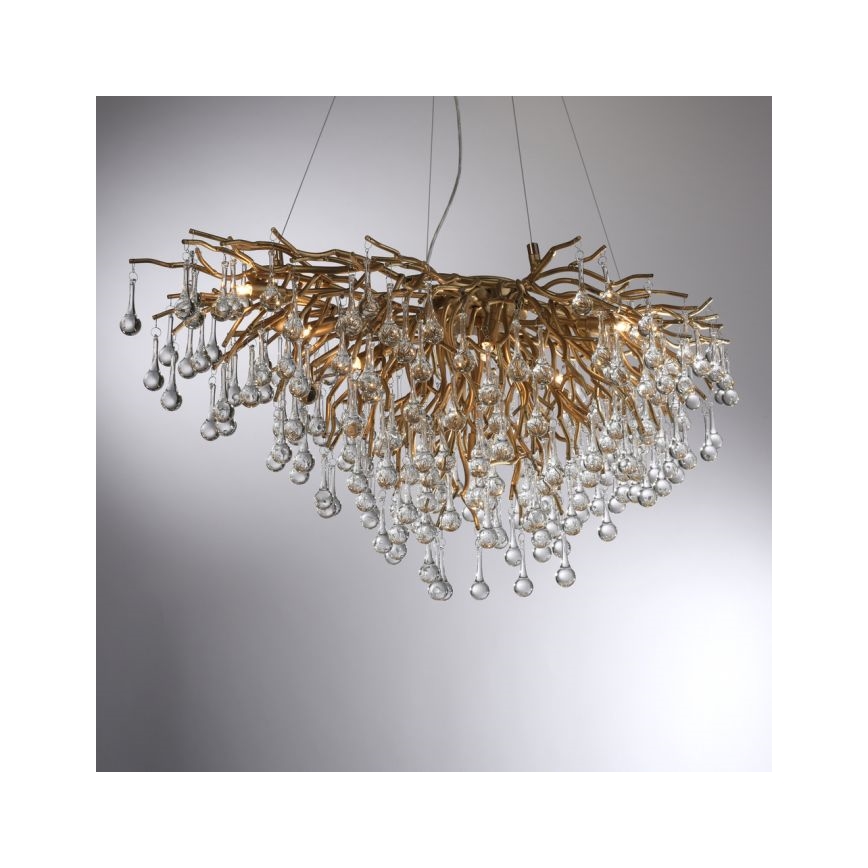 Paul Neuhaus 2192-11 - Kronleuchter an Aufhängung ICICLE 10xG9/40W/230V 50x100 cm Messing