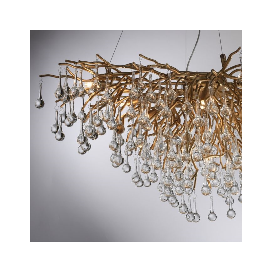 Paul Neuhaus 2192-11 - Kronleuchter an Aufhängung ICICLE 10xG9/40W/230V 50x100 cm Messing