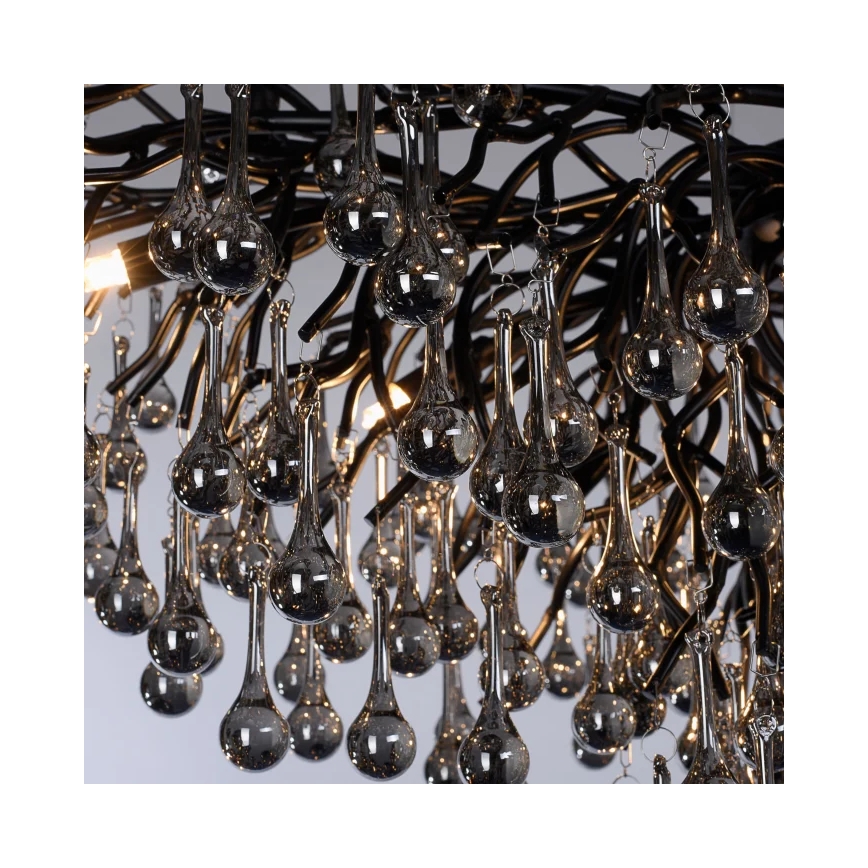 Paul Neuhaus 2192-18 - Pendelleuchte ICICLE an Stahlseil 10xG9/40W/230V 50x100 cm schwarz