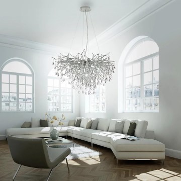 Paul Neuhaus 2192-55 - Hängeleuchte an Kabel ICICLE 10xG9/40W/230V 50x100 cm glänzender Chrom