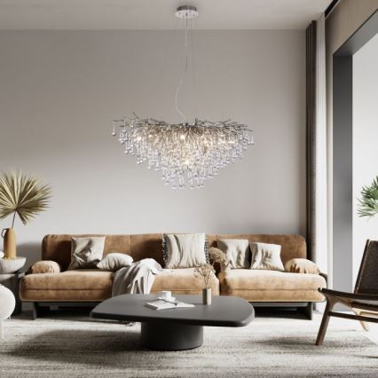 Paul Neuhaus 2192-55 - Hängeleuchte an Kabel ICICLE 10xG9/40W/230V 50x100 cm glänzender Chrom