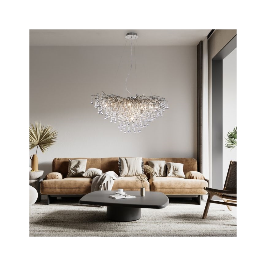 Paul Neuhaus 2192-55 - Hängeleuchte an Kabel ICICLE 10xG9/40W/230V 50x100 cm glänzender Chrom