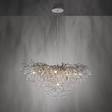 Paul Neuhaus 2192-55 - Hängeleuchte an Kabel ICICLE 10xG9/40W/230V 50x100 cm glänzender Chrom