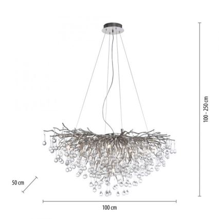 Paul Neuhaus 2192-55 - Hängeleuchte an Kabel ICICLE 10xG9/40W/230V 50x100 cm glänzender Chrom