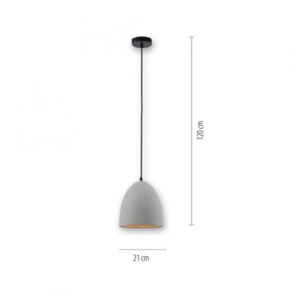 Paul Neuhaus 2231-22 - Hängeleuchte an Schnur ETON 1xE27/40W/230V Beton