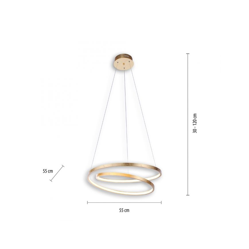 Paul Neuhaus 2472-12 - LED Dimmbarer Kronleuchter an Schnur ROMAN LED/30W/230V gold