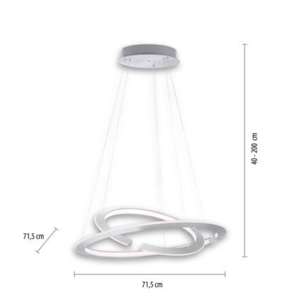 Paul Neuhaus 2491-55 - Dimmender LED-Kronleuchter an Schnur ALESSA 2xLED/26W/230V + FB