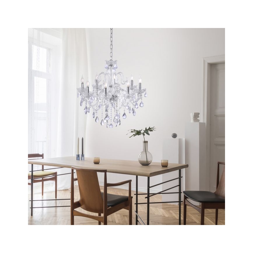 Paul Neuhaus 3081-00 - Kristallkronleuchter an Kette GRACIA 8xE14/40W/230V