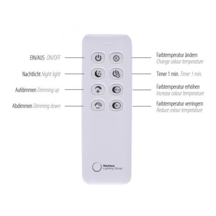Paul Neuhaus 319-18 - Dimmbare LED-Stehleuchte HULA LED/21,5W/230V 2700-5000K + Fernbedienung