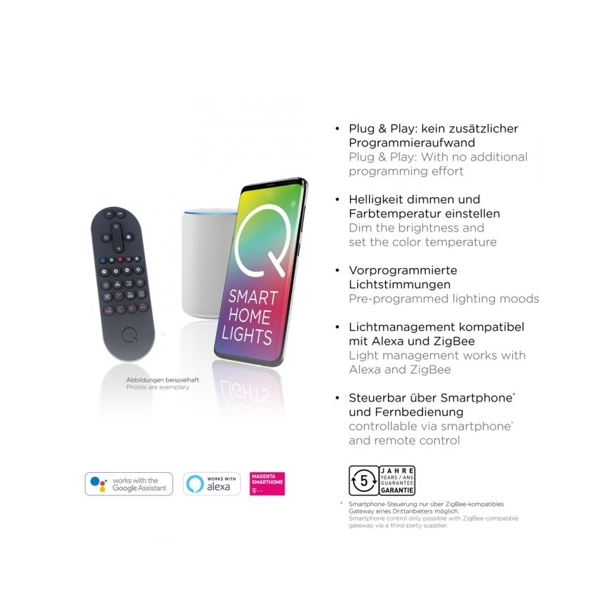 Paul Neuhaus 6071-18 - Dimmbare LED-Deckenleuchte Q-PIATO LED/35W/230V d 51 cm 2700-5000K Wi-Fi + Fernbedienung