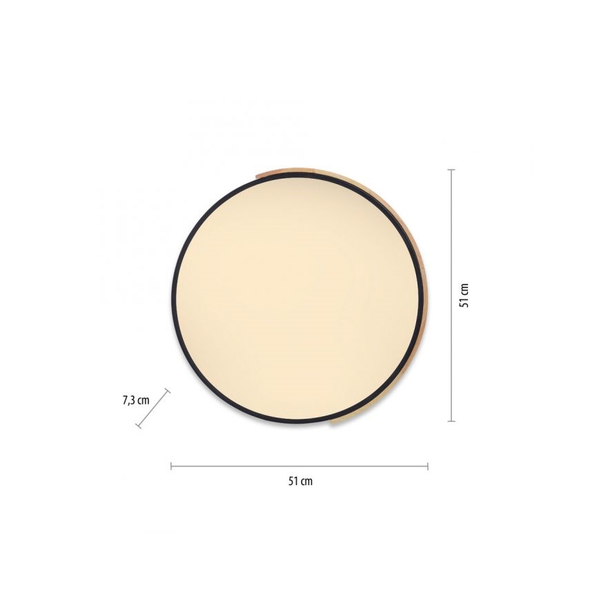 Paul Neuhaus 6071-18 - LED dimmbare Deckenleuchte Q-PIATO LED/35W/230V Ø 51 cm 2700-5000K Wi-Fi + Fernbedienung