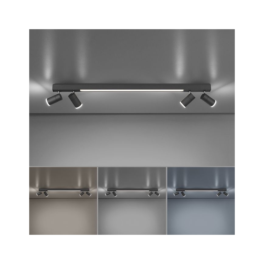 Paul Neuhaus 6121-13 - Dimmbarer LED-Strahler PURE 4xLED/4W/230V + LED/9W 2700-5000K + Fernbedienung