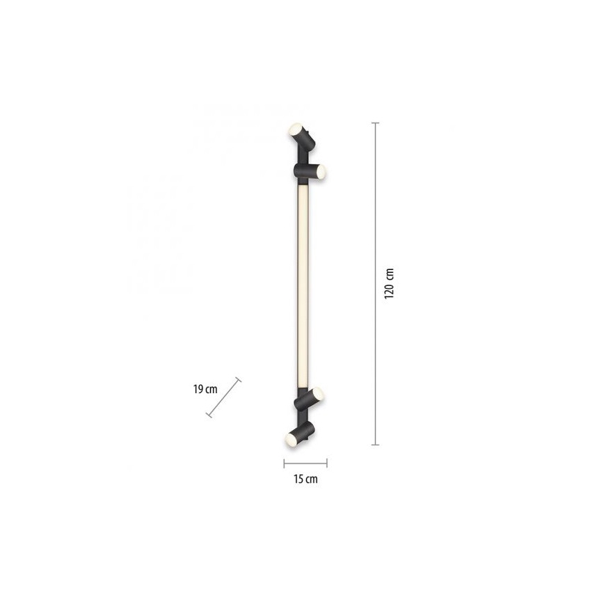 Paul Neuhaus 6121-13 - Dimmbarer LED-Strahler PURE 4xLED/4W/230V + LED/9W 2700-5000K + Fernbedienung