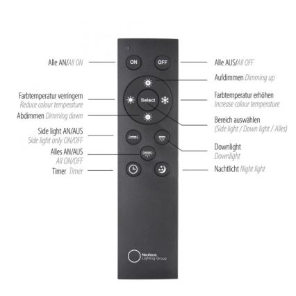 Paul Neuhaus 6121-79 - Dimmbarer LED-Strahler PURE 4xLED/4W/230V + LED/9W 2700-5000K + Fernbedienung