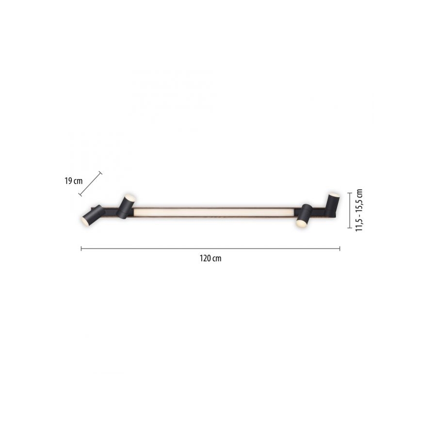 Paul Neuhaus 6121-79 - Dimmbarer LED-Strahler PURE 4xLED/4W/230V + LED/9W 2700-5000K + Fernbedienung