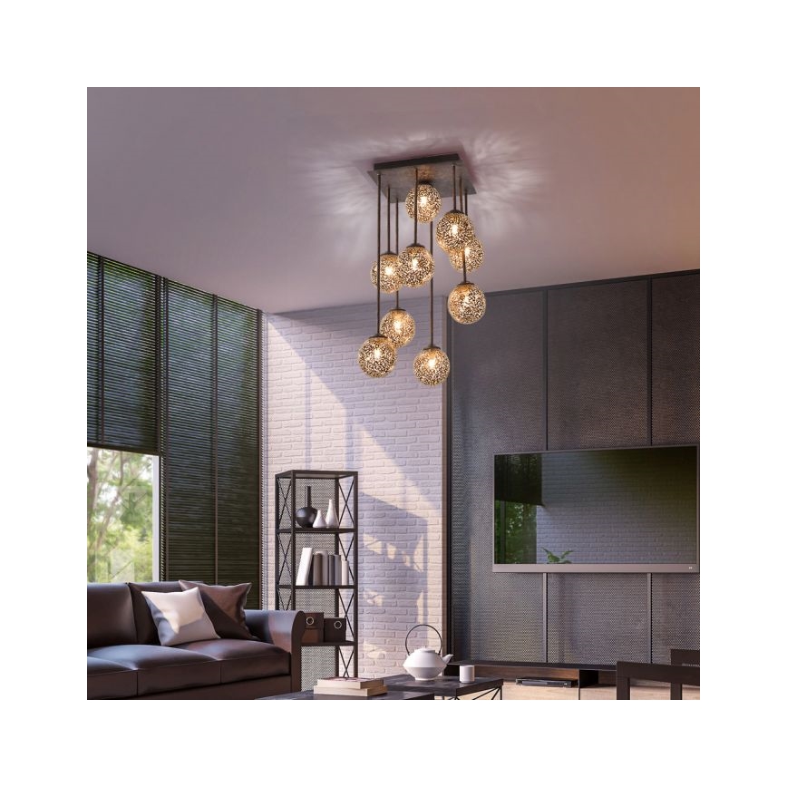 Paul Neuhaus 6238-48 - Deckenleuchte an Stange GRETA 9xG9/40W/230V