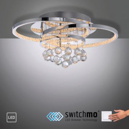 Paul Neuhaus 6267-17 - Dimmbare LED-Deckenleuchte ROTAZO LED/32W/230V d 45 cm glänzendes Chrom