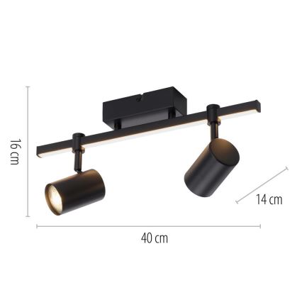 Paul Neuhaus 6524-18 - LED Einbauleuchte BARIK 2xGU10/4,5W/230V + LED/5W