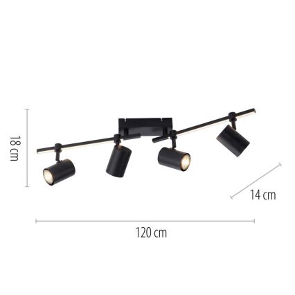 Paul Neuhaus 6525-18 - LED Einbauleuchte BARIK 4xGU10/4,5W/230V + LED/10W