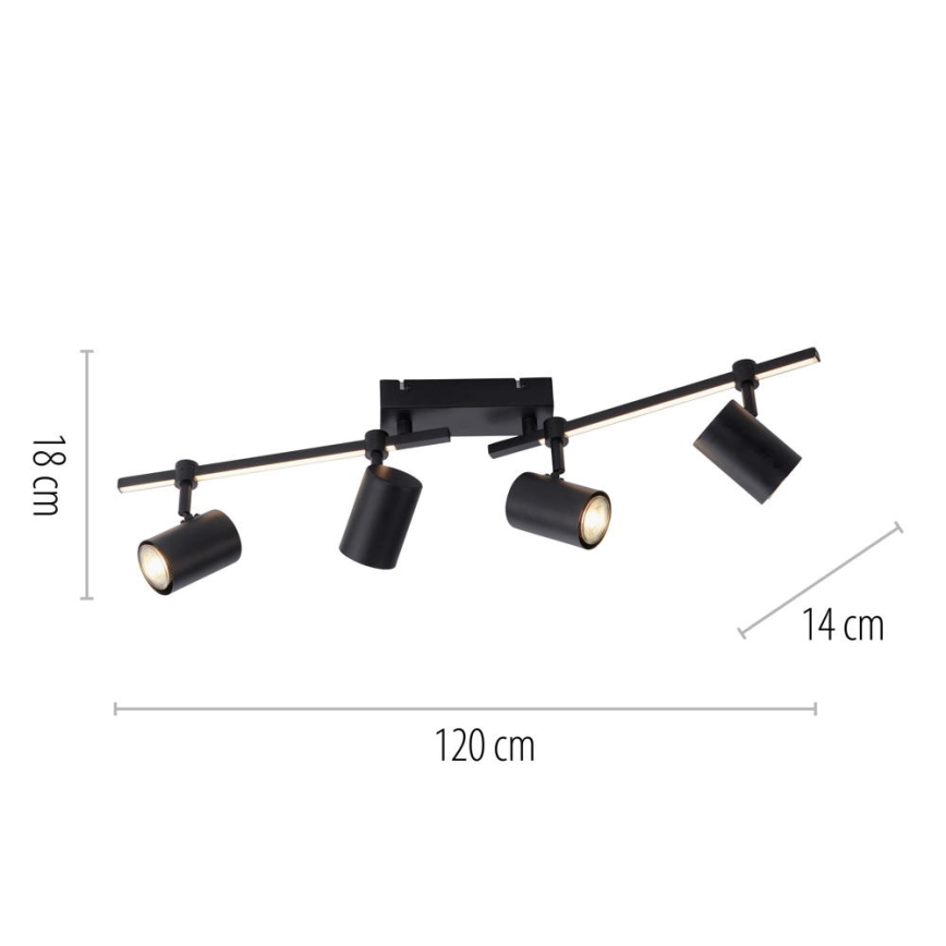 Paul Neuhaus 6525-18 - LED Einbauleuchte BARIK 4xGU10/4,5W/230V + LED/10W