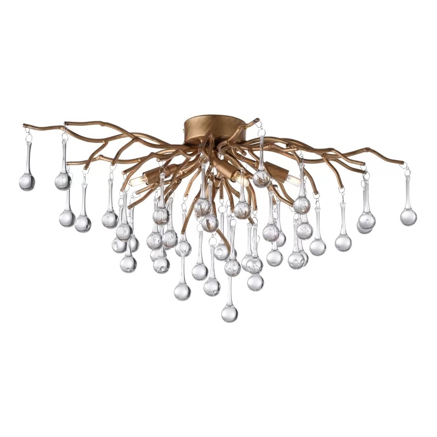 Paul Neuhaus 8090-11 - Anbaukronleuchter ICICLE 4xG9/40W/230V 30x60 cm Messing