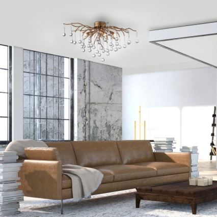 Paul Neuhaus 8090-11 - Anbaukronleuchter ICICLE 4xG9/40W/230V 30x60 cm Messing