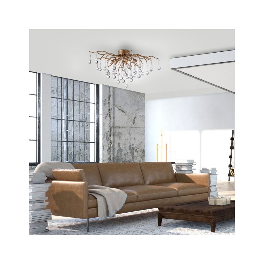 Paul Neuhaus 8090-11 - Anbaukronleuchter ICICLE 4xG9/40W/230V 30x60 cm Messing